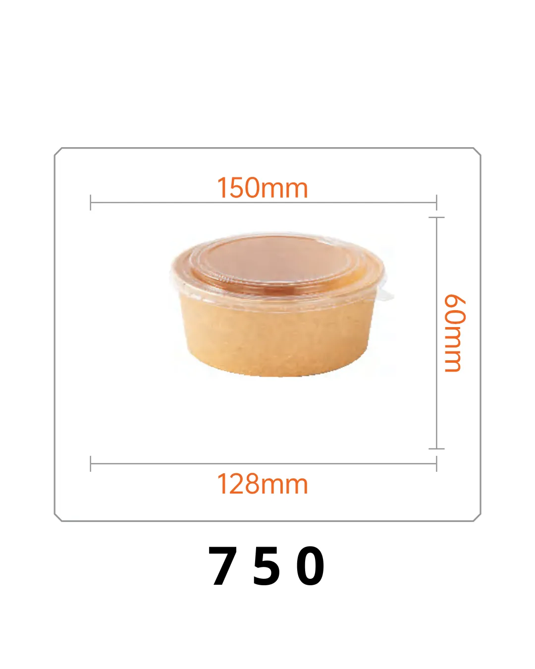 Bol kraft blanc 750 ml