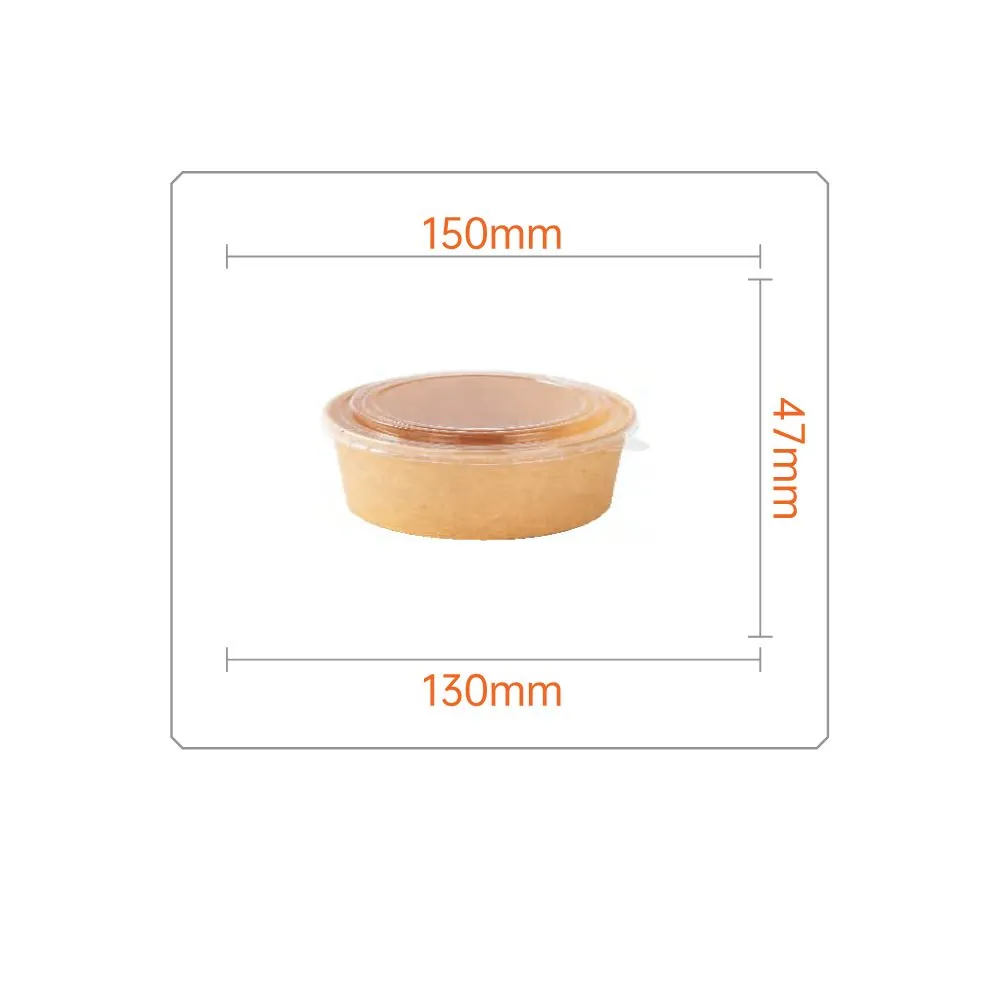Dimensions bol salade 500 ml : diamètre supérieur 150 mm, diamètre inférieur 130 mm, hauteur 47 mm