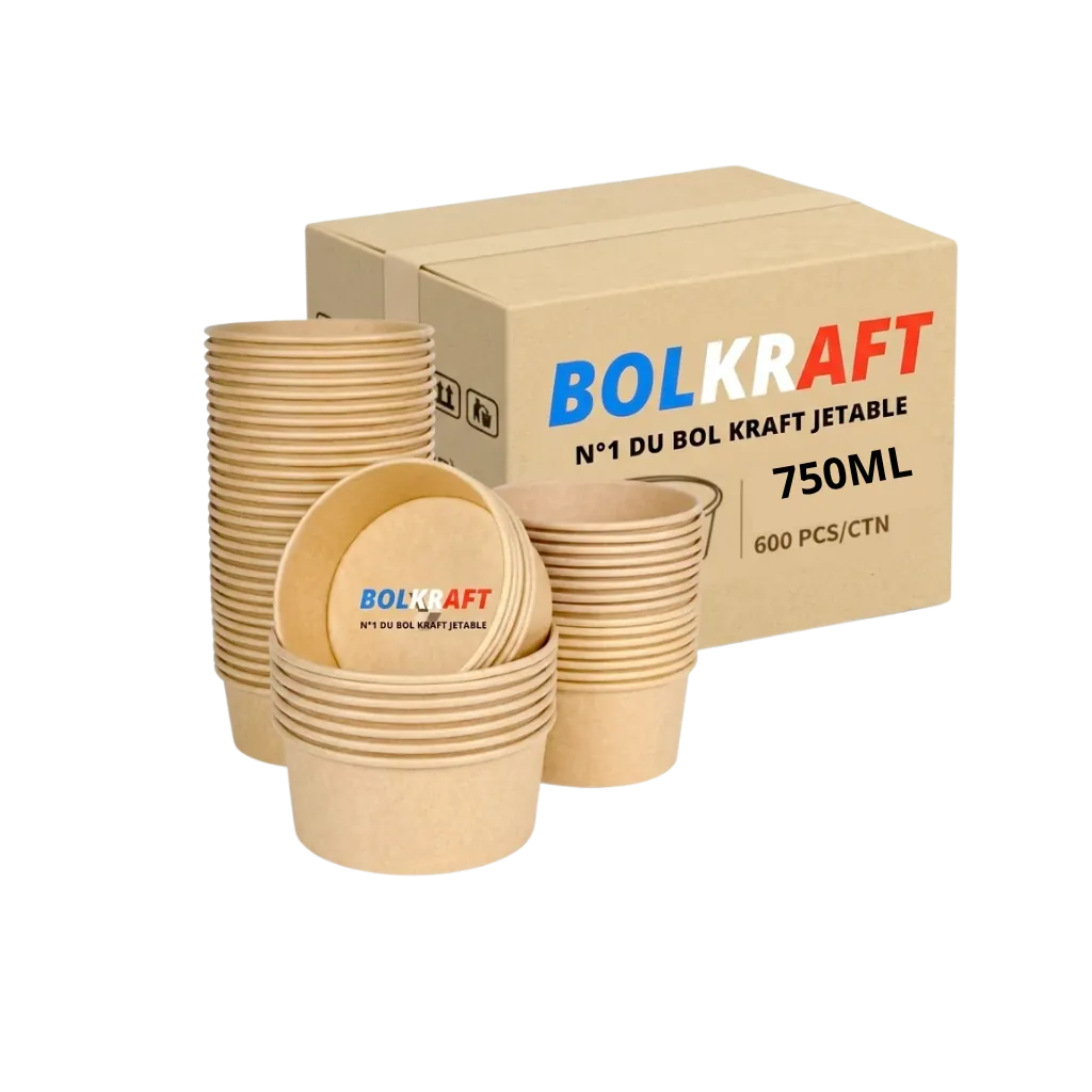 Bol kraft brun 750 ml - carton 300 pièces
