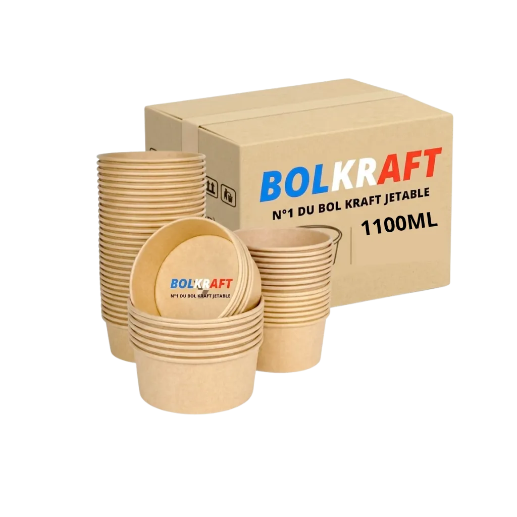 Bol à salade en carton kraft 1100 ml