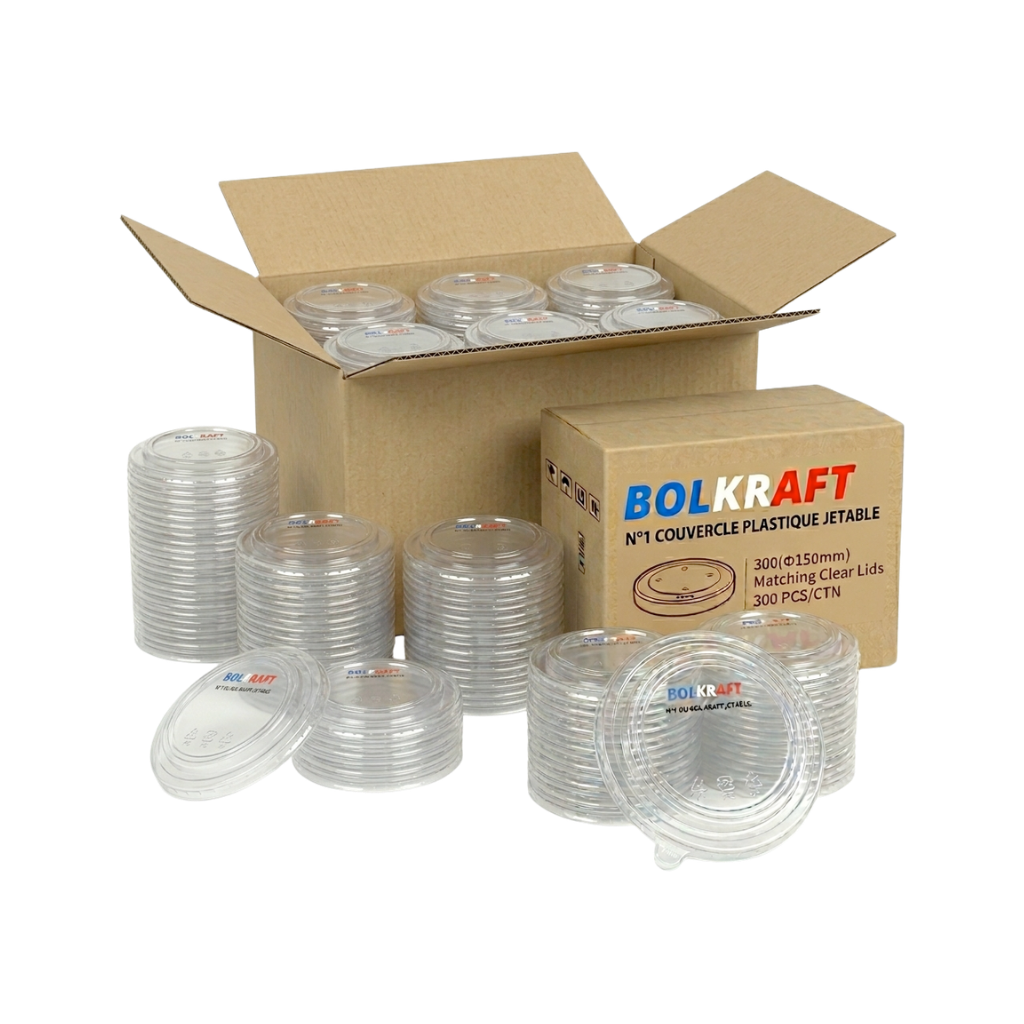 Couvercles PET, PP et anti-buée compatibles avec les bols kraft