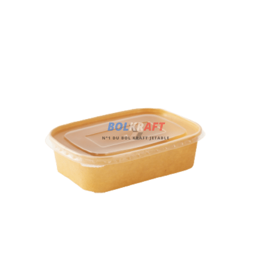 Bol kraft rectangulaire 500 ml pour plats à emporter
