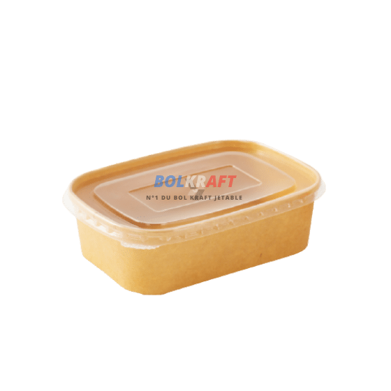 Bol kraft rectangulaire 650 ml pour la vente à emporter