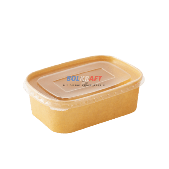 Bol kraft rectangulaire 750 ml pour plat complet